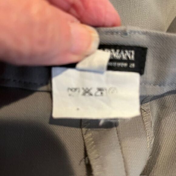 Giorgio Armani Linen Silk Blend Dress Slacks Light Gray Pockets Side Zip Size 42 - Picture 11 of 13